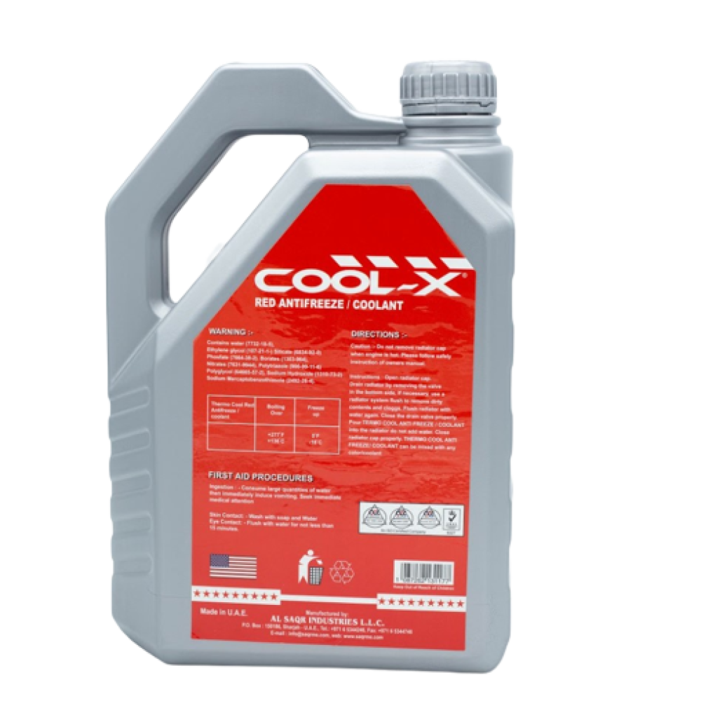COOLX RADIATOR COOLANT RED 50 4 Liter ( 4 Pieces Per Carton ) Sinaha Platform